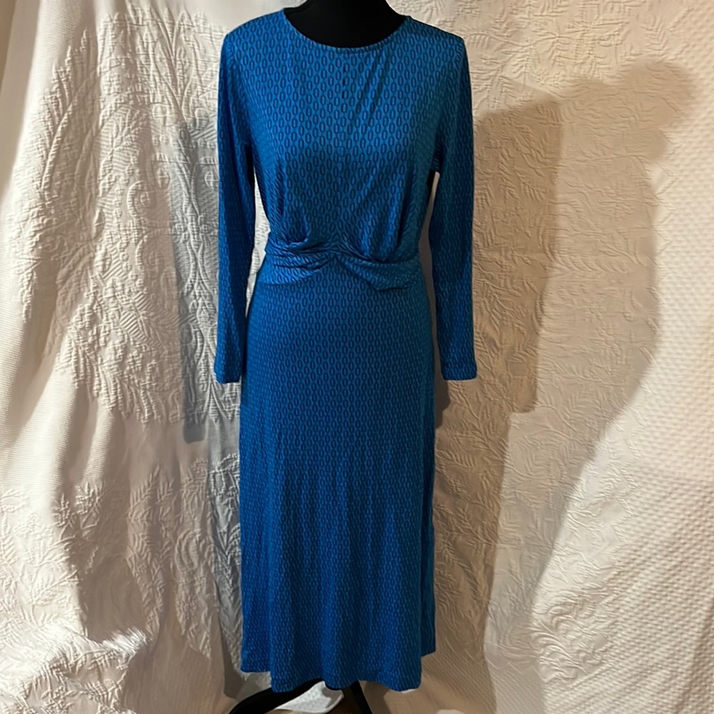 Ann‎ Taylor Chain Print Tie Waist Midi Dress, size 2, NWT